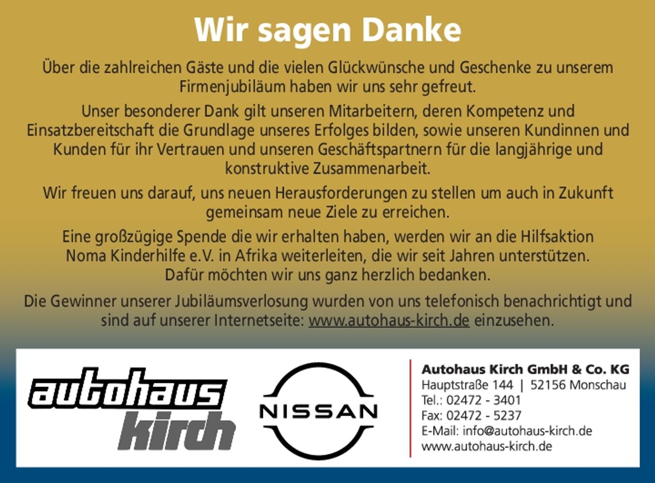 Wir sagen DANKE 
