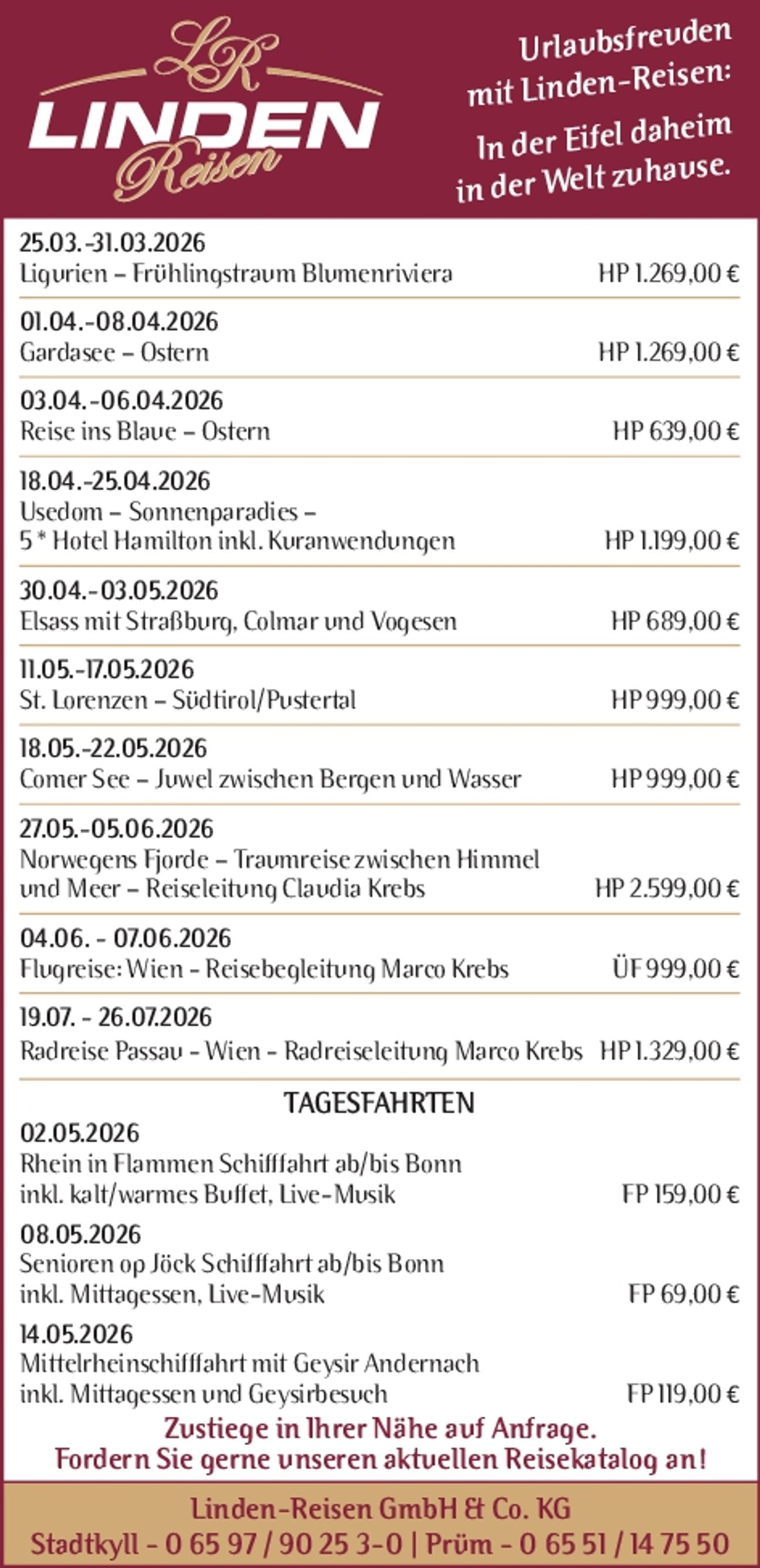 Reiseangebote - KW 10