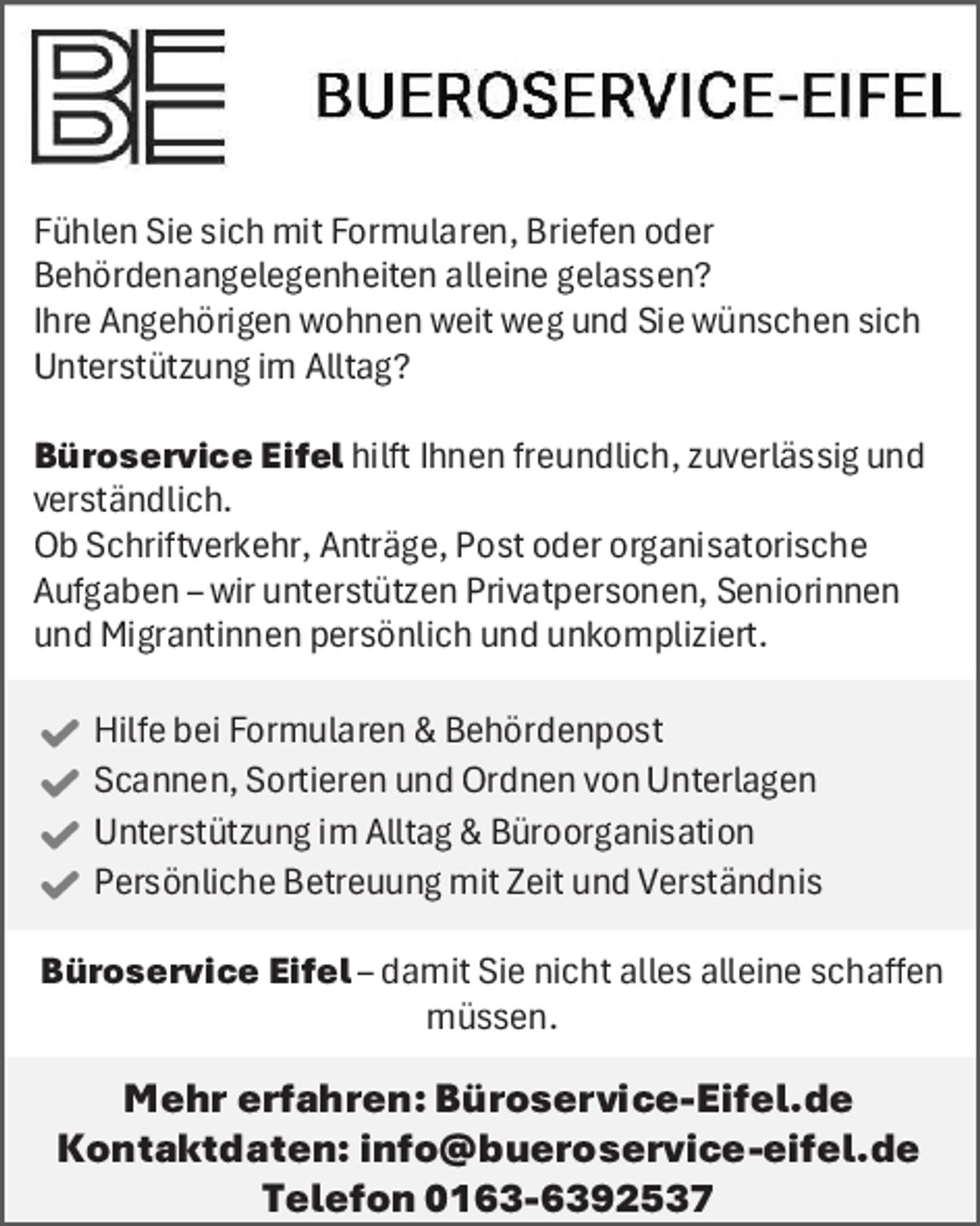 Büroservice - Image - Anzeige