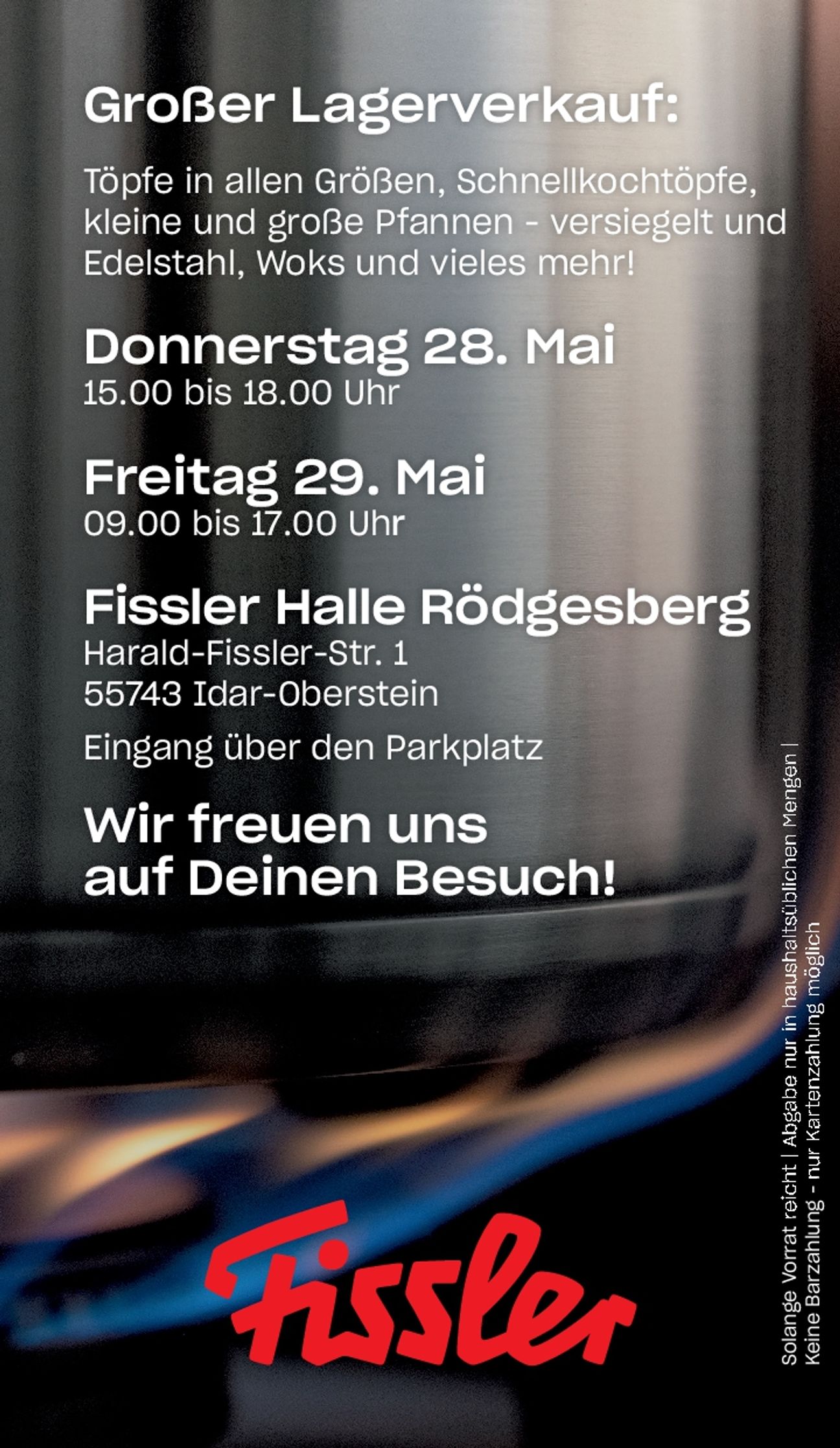Großer Lagerverkauf 28. + 29. Mai