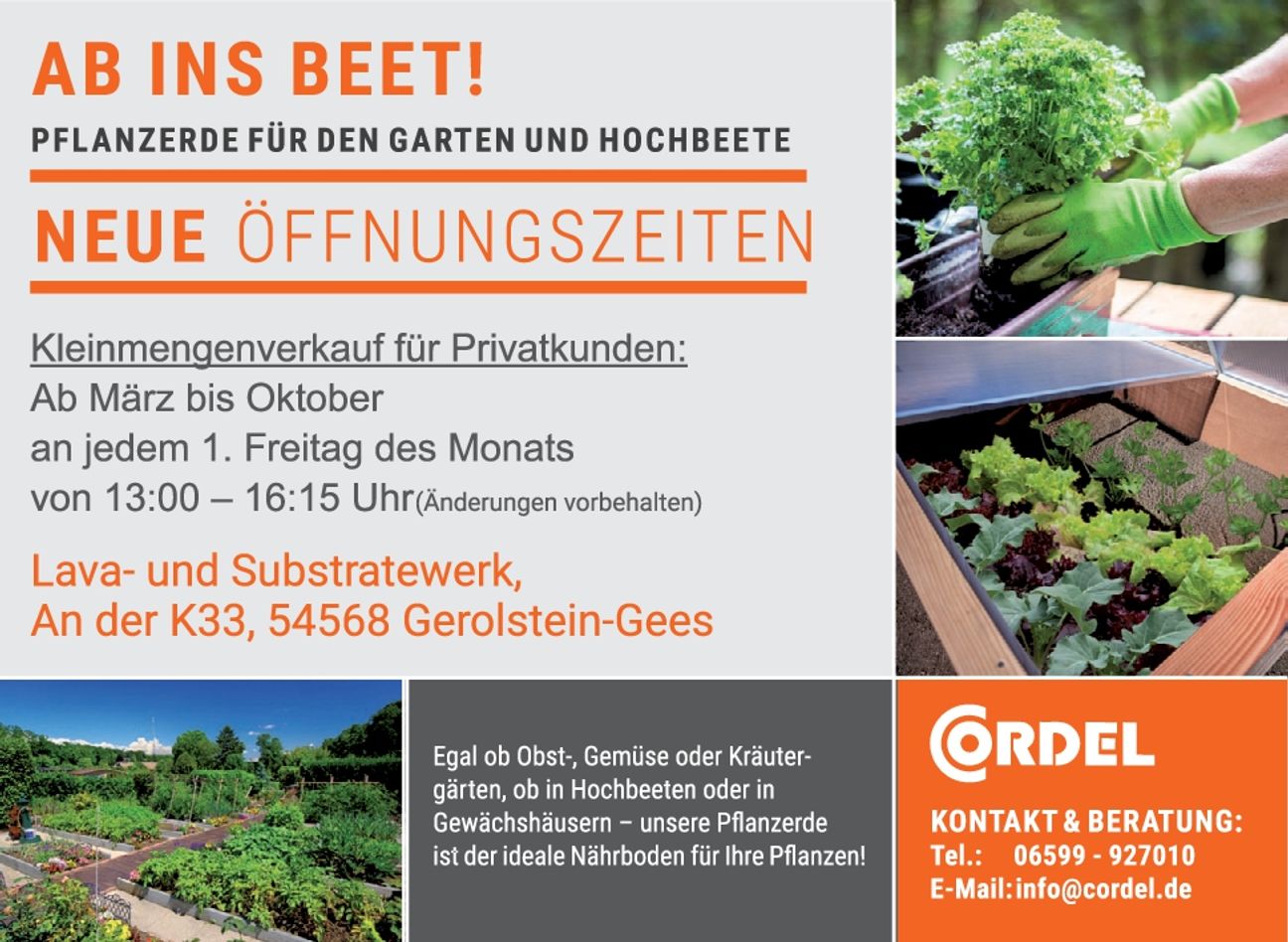 Ab ins Beet! Neue Öffnungszeiten