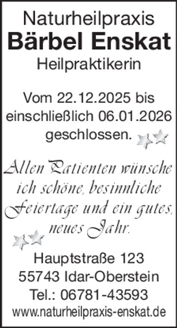 Weihnachtsgrußanzeige/Urlaub