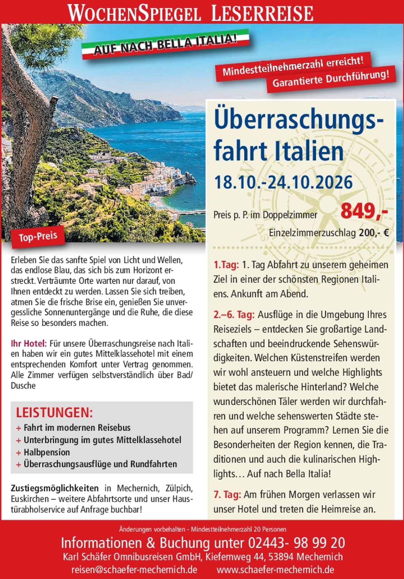 Überraschungsfahrt Italien