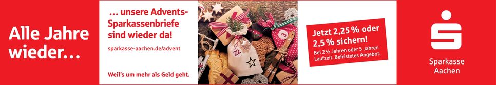 Unsere Adventssparbriefe sind wieder da!