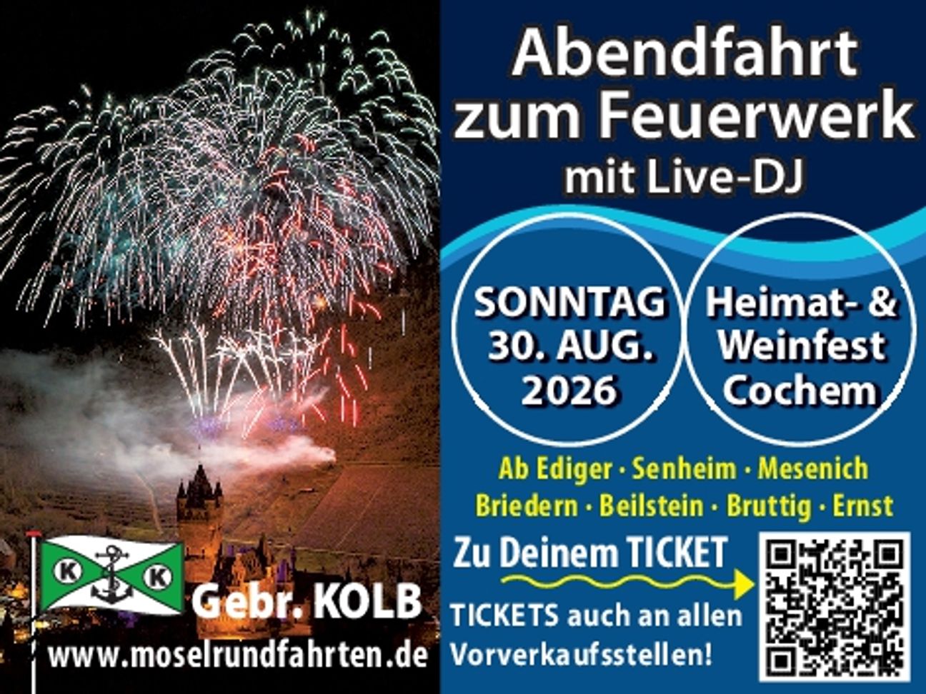 Abendfahrt zum Feuerwerk