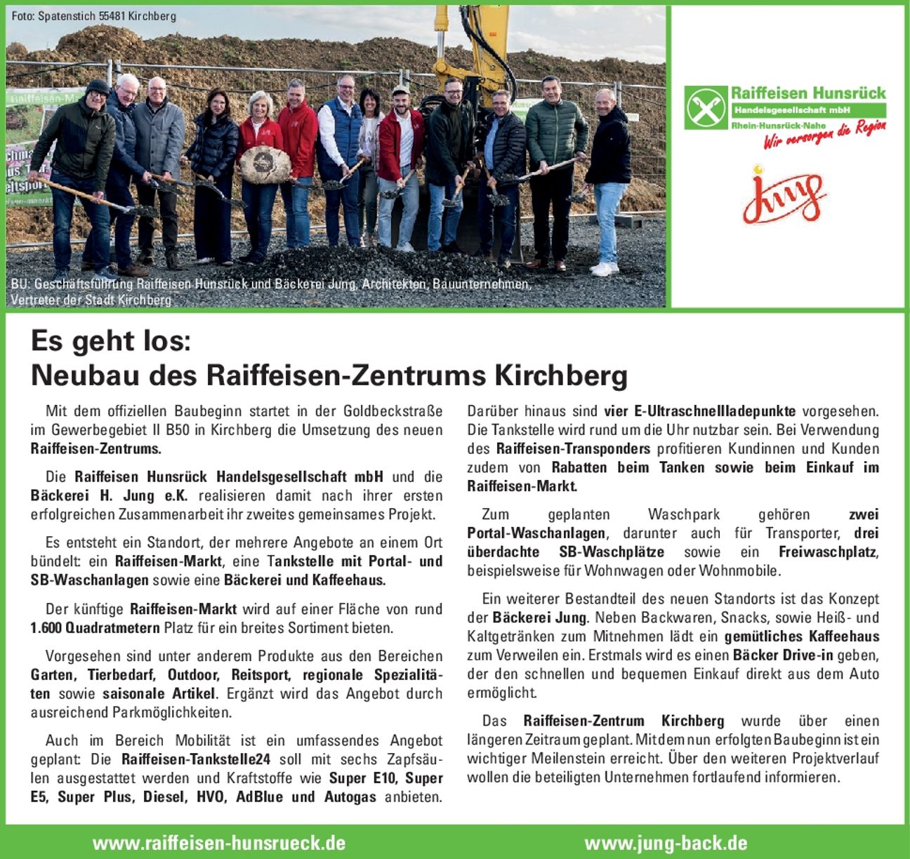 Spatenstich Kirchberg Schaufenster 