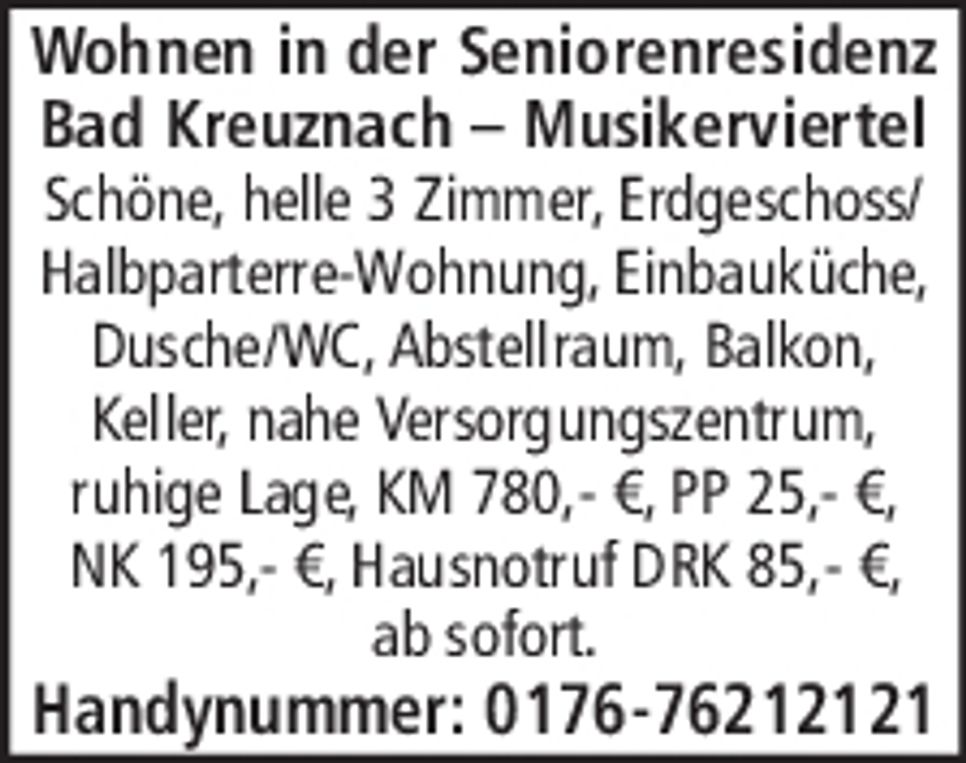 Wohnen in der Seniorenresidenz 