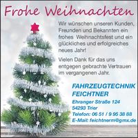 Weihnachtsgrüße Ehrang