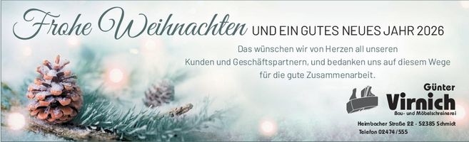 Günter Virnich Weihnachtsanzeige