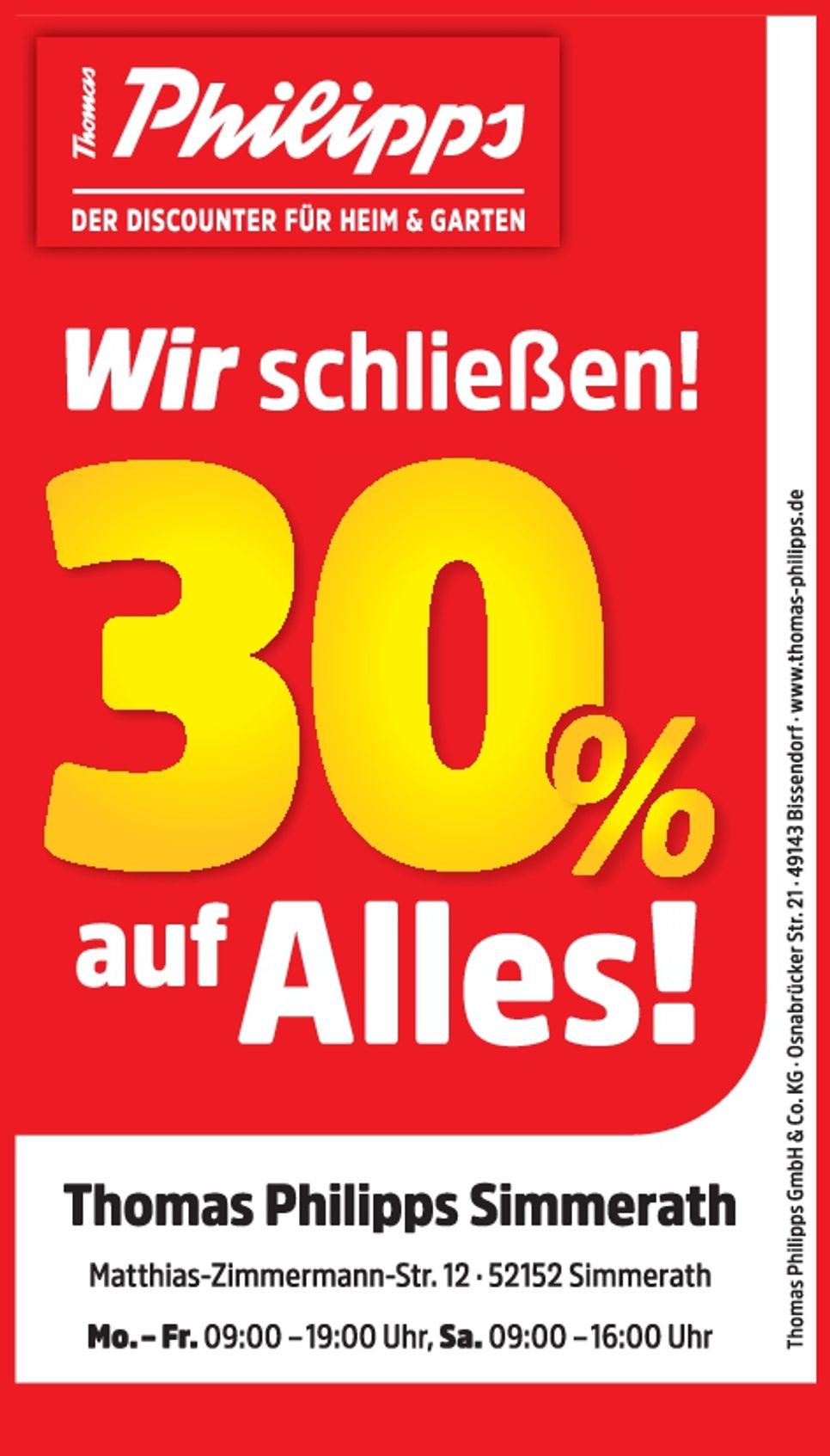 Ausverkauf Simmerath 30 %