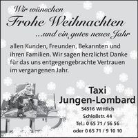 HK Weihnachtsgrüße Wittlich