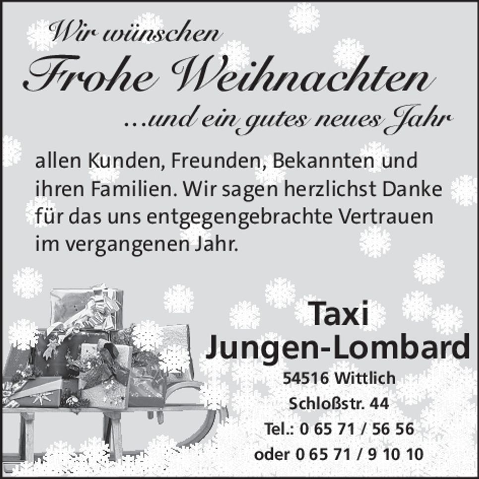 HK Weihnachtsgrüße Wittlich