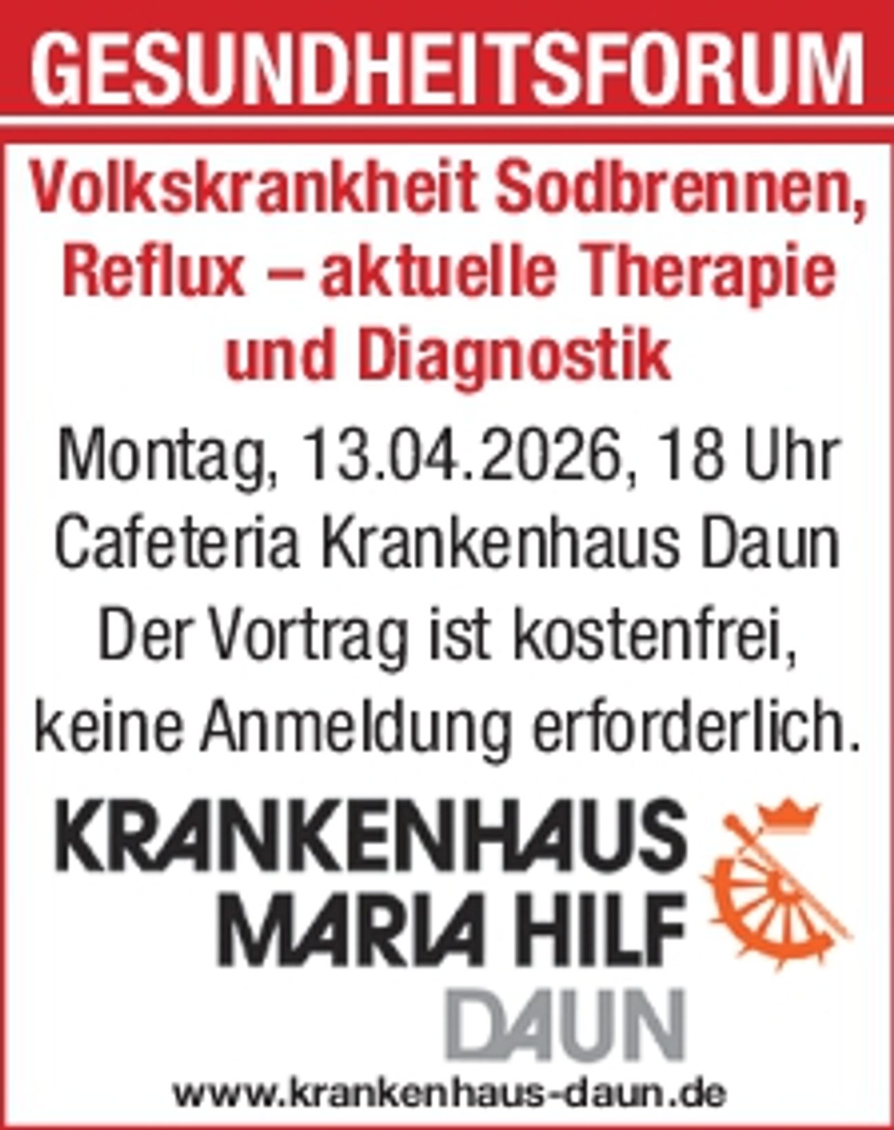 Titelanzeige Gesundheitsforum
