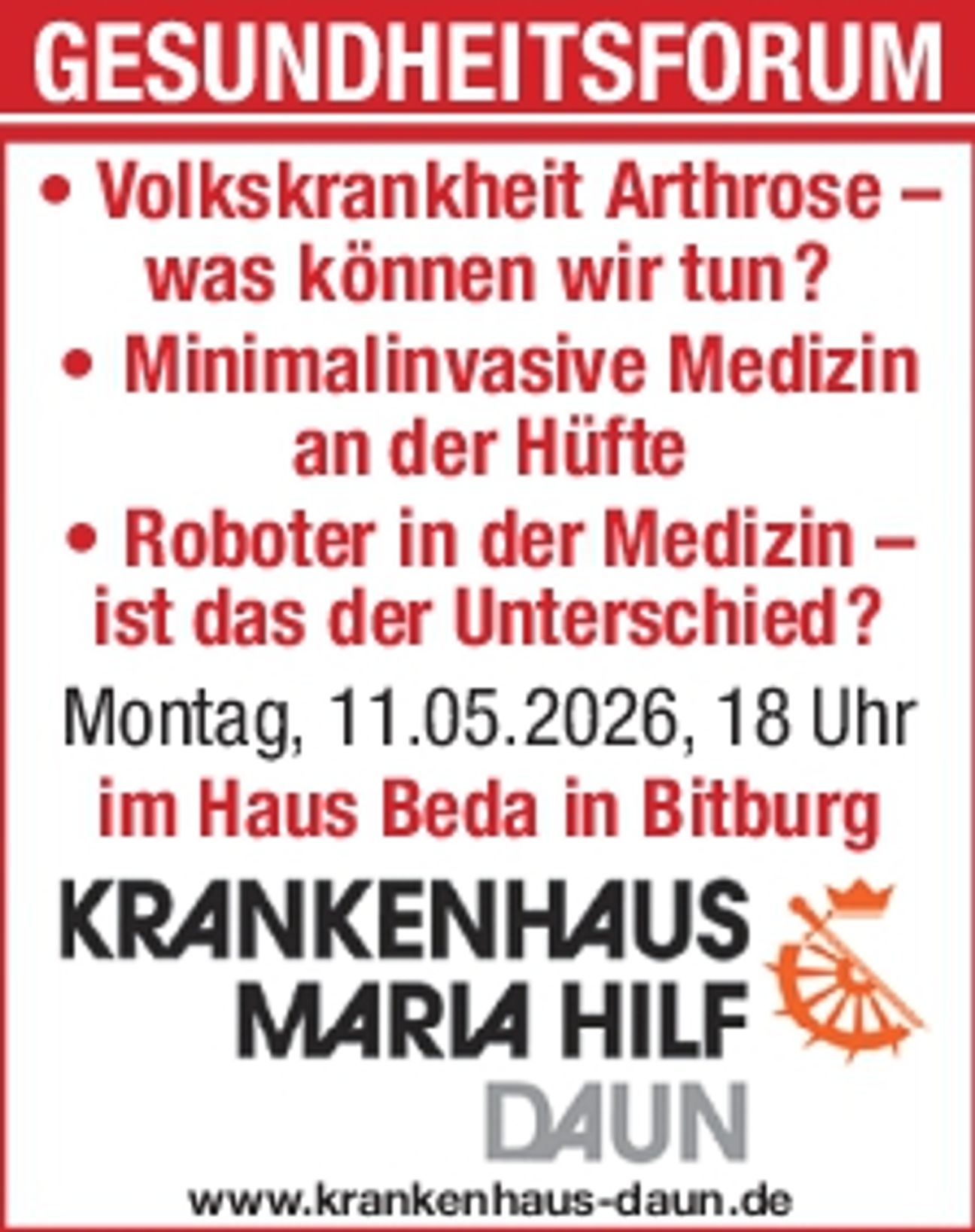 Titelanzeige Gesundheitsforum