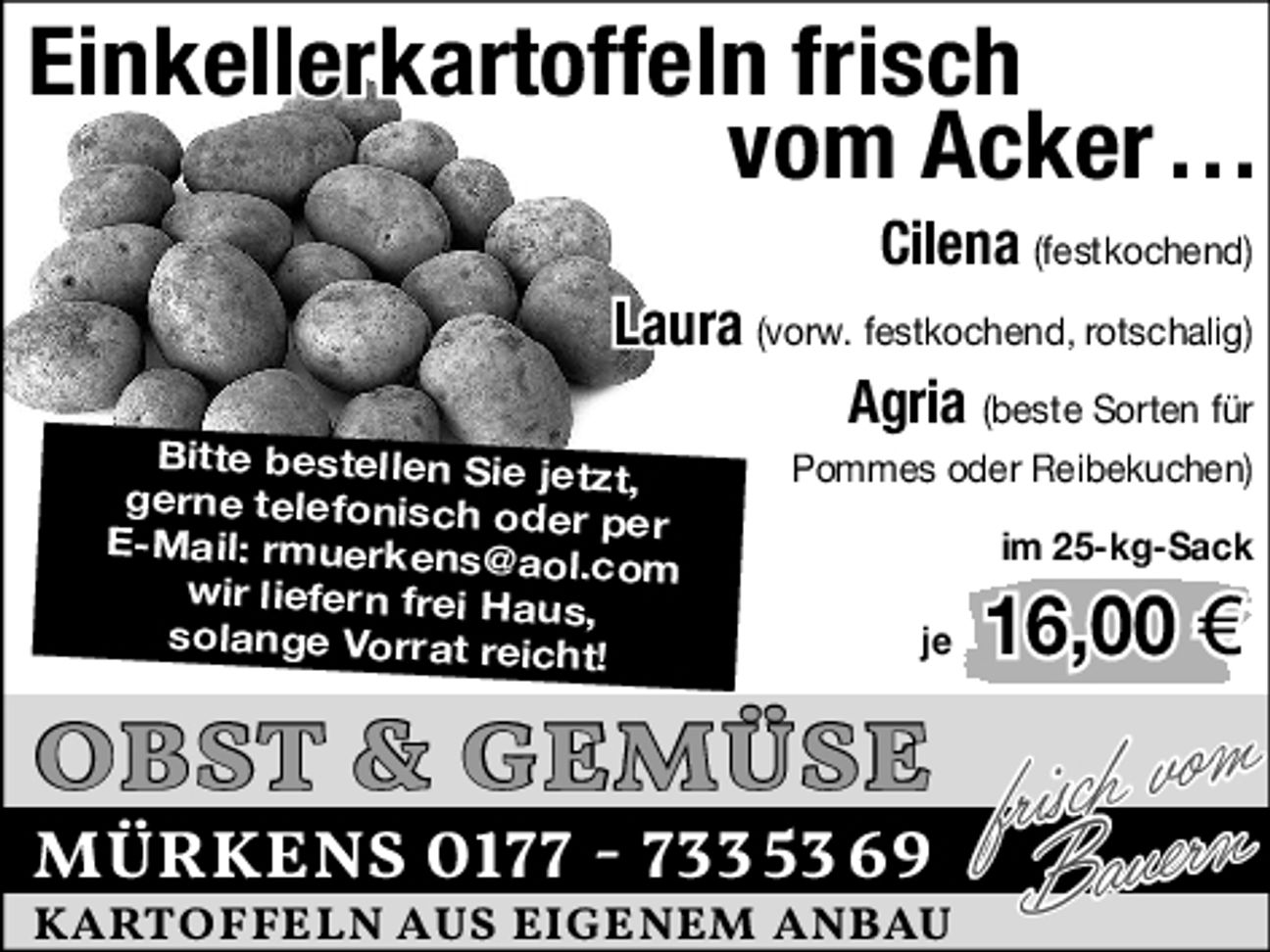 Einkellerkartoffeln frisch vom Acker...