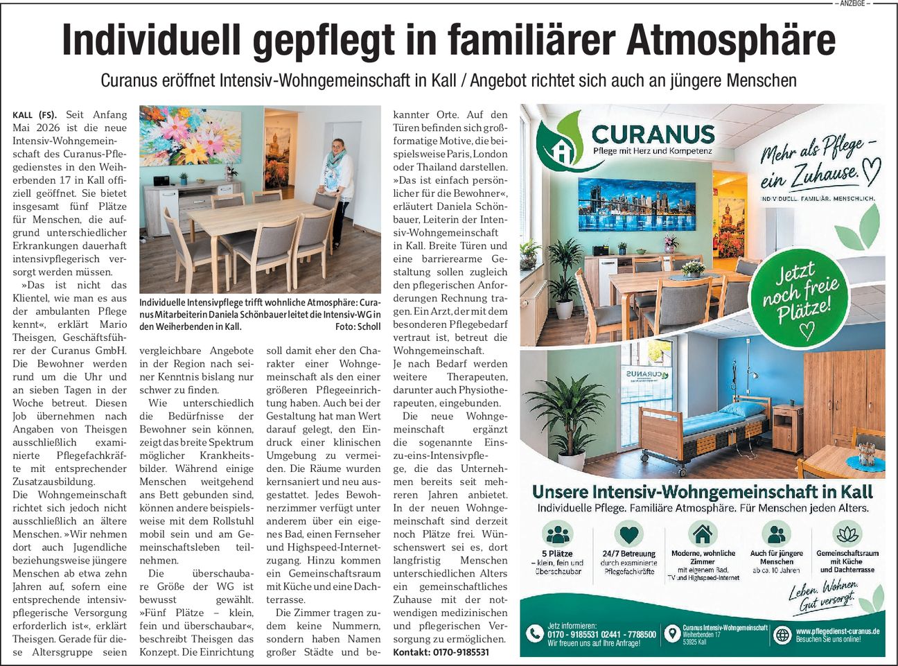 PR-Anzeige - Neue Tagespflege Kall