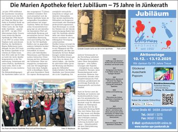 75 Jahre Marien-Apotheke Jünkerath