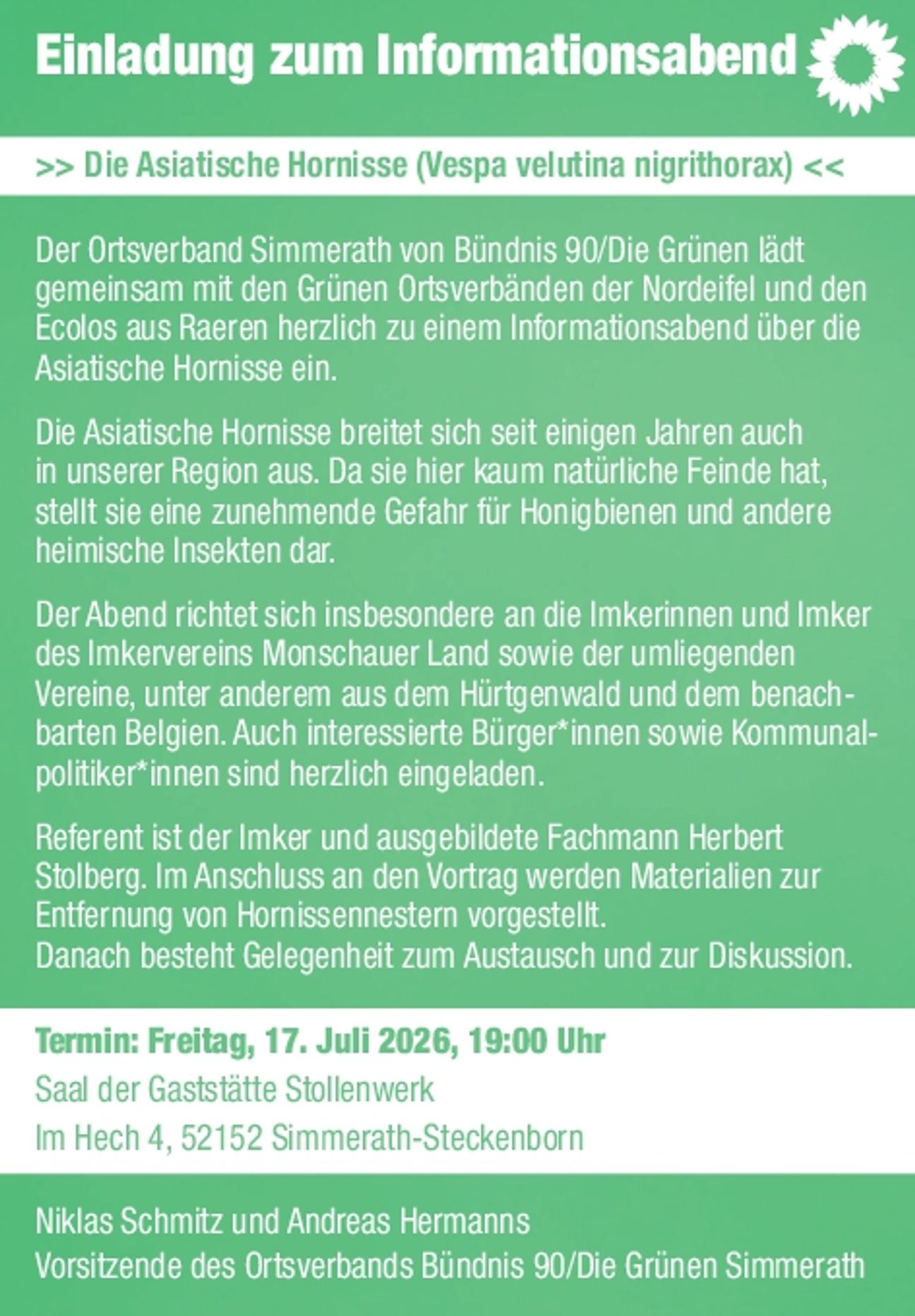 Einladung zum Informationsabend 