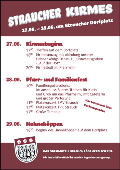 Programm Straucher Kirmes