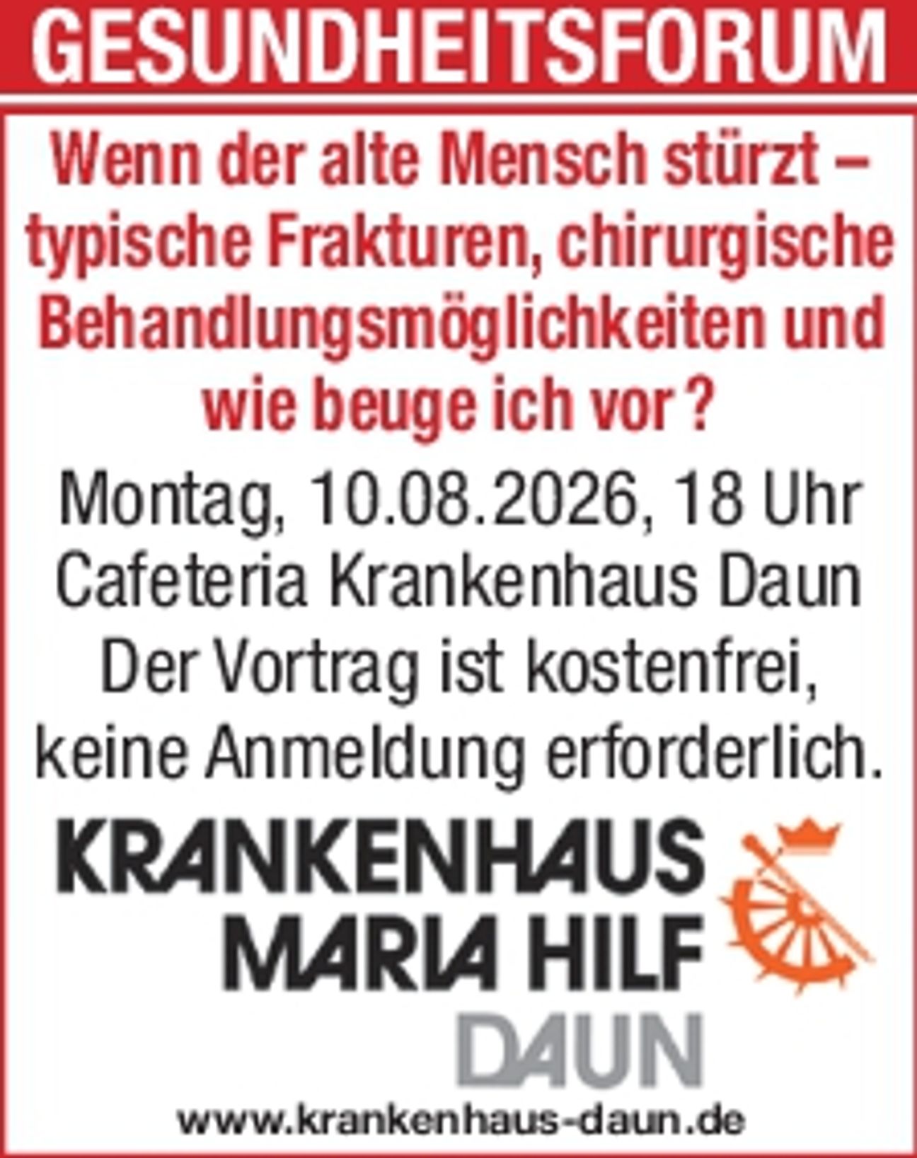 Titelanzeige Gesundheitsforum