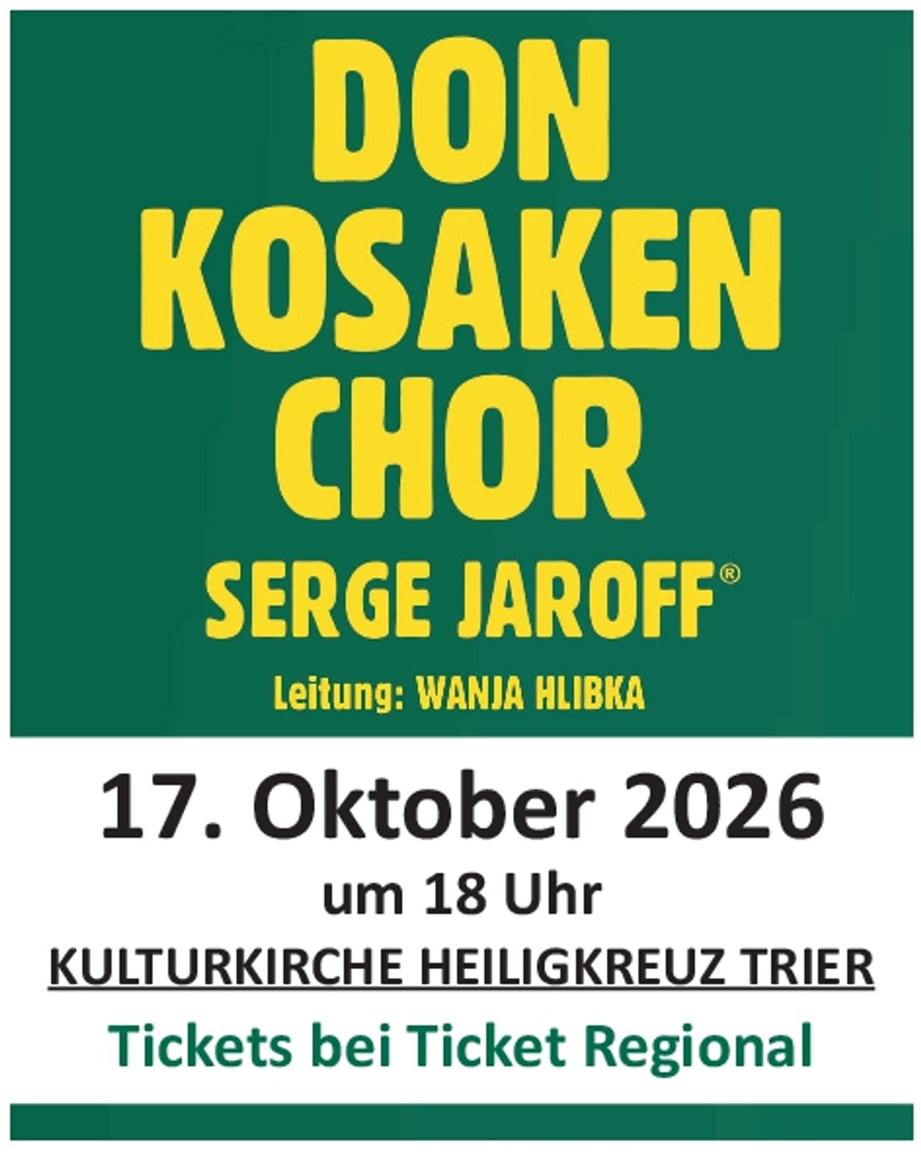 Titelanzeige: Don Kosaken Chor - Trier