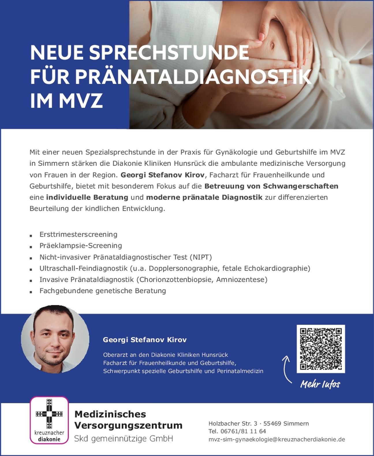 Pränataldiagnostik neue Sprechstunde