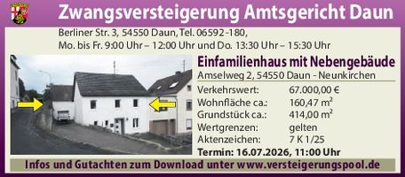Zwangsversteigerung Juli 2026