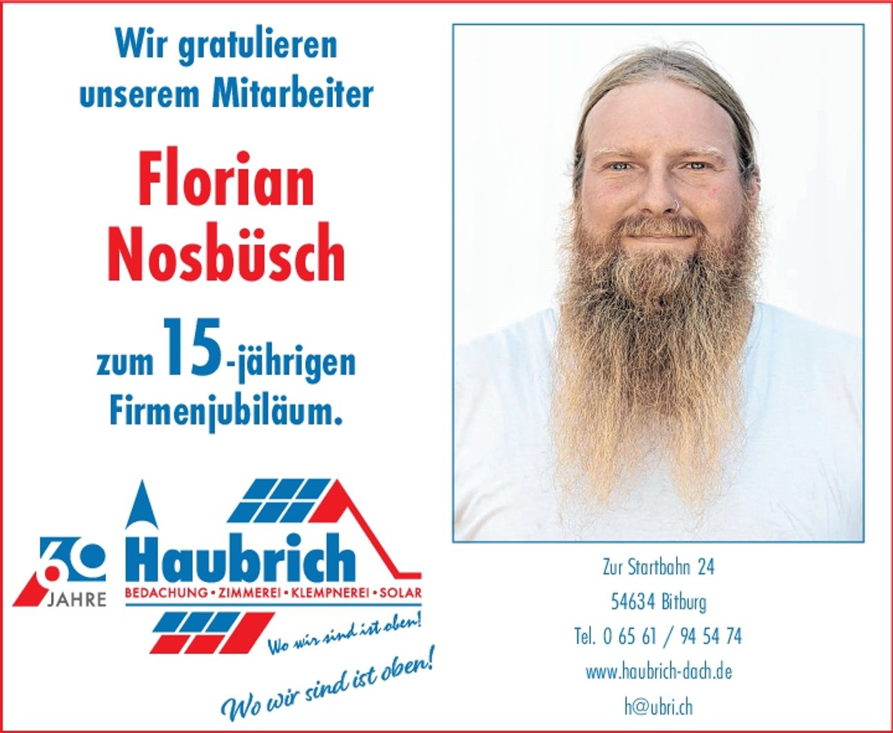 15 Jahre Florian Nosbüsch 