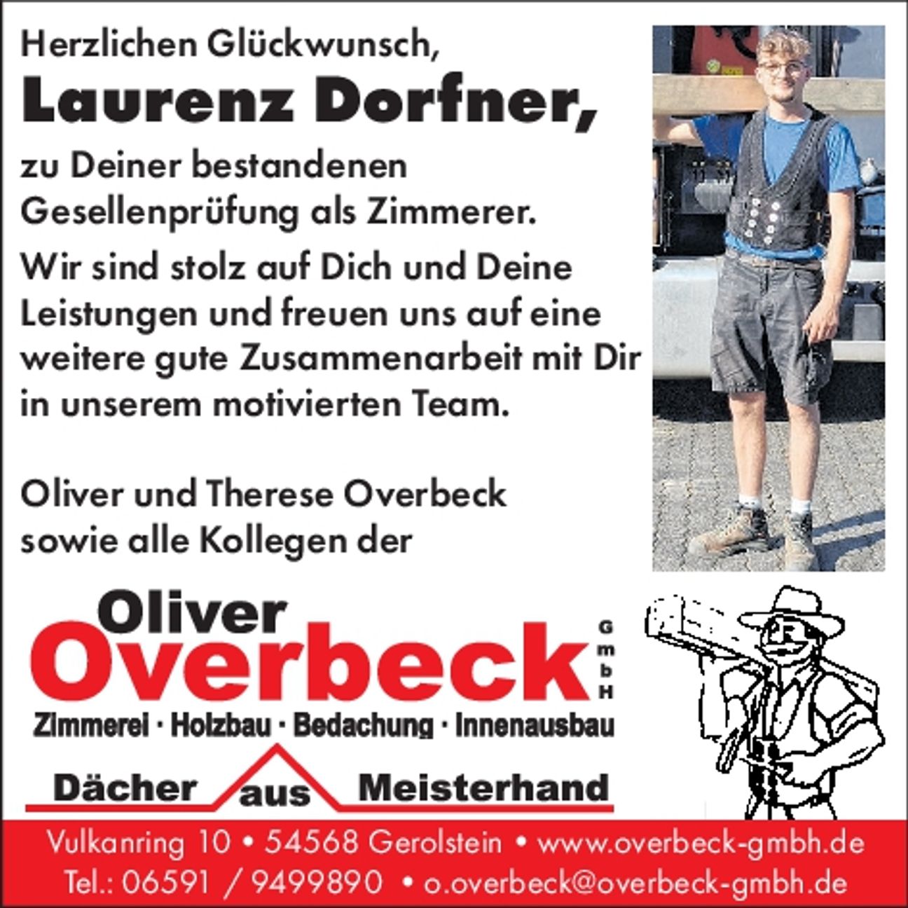 Gratulation Laurenz Dorfner