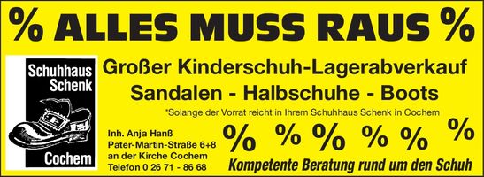 Großer Kinderschuh-Lagerabverkauf