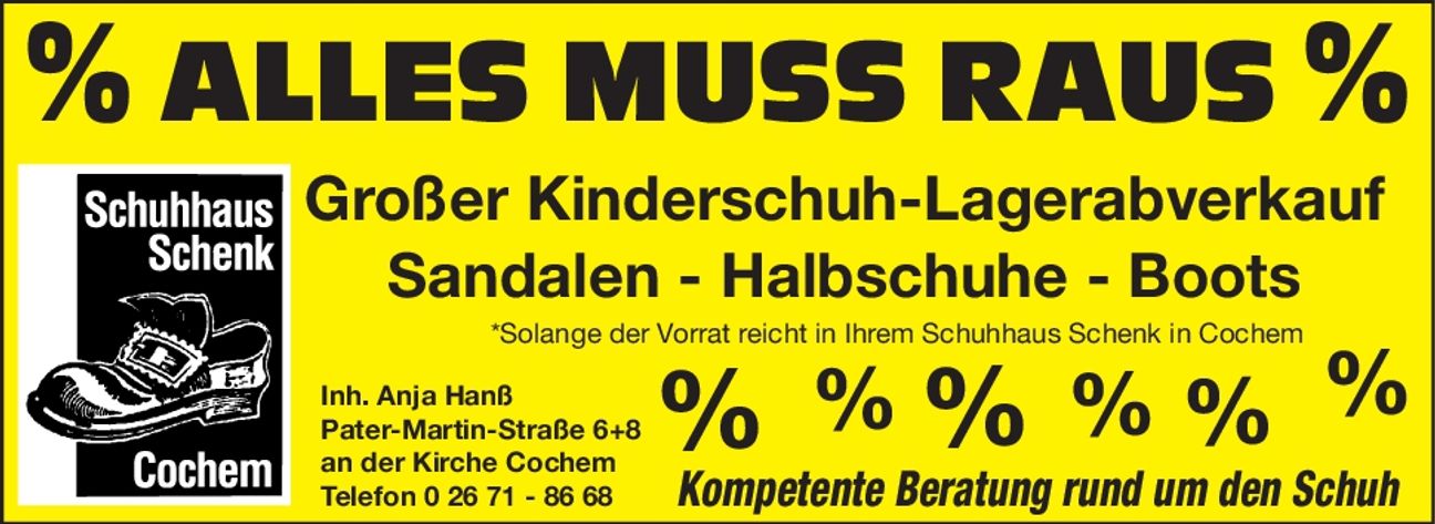 Großer Kinderschuh-Lagerabverkauf