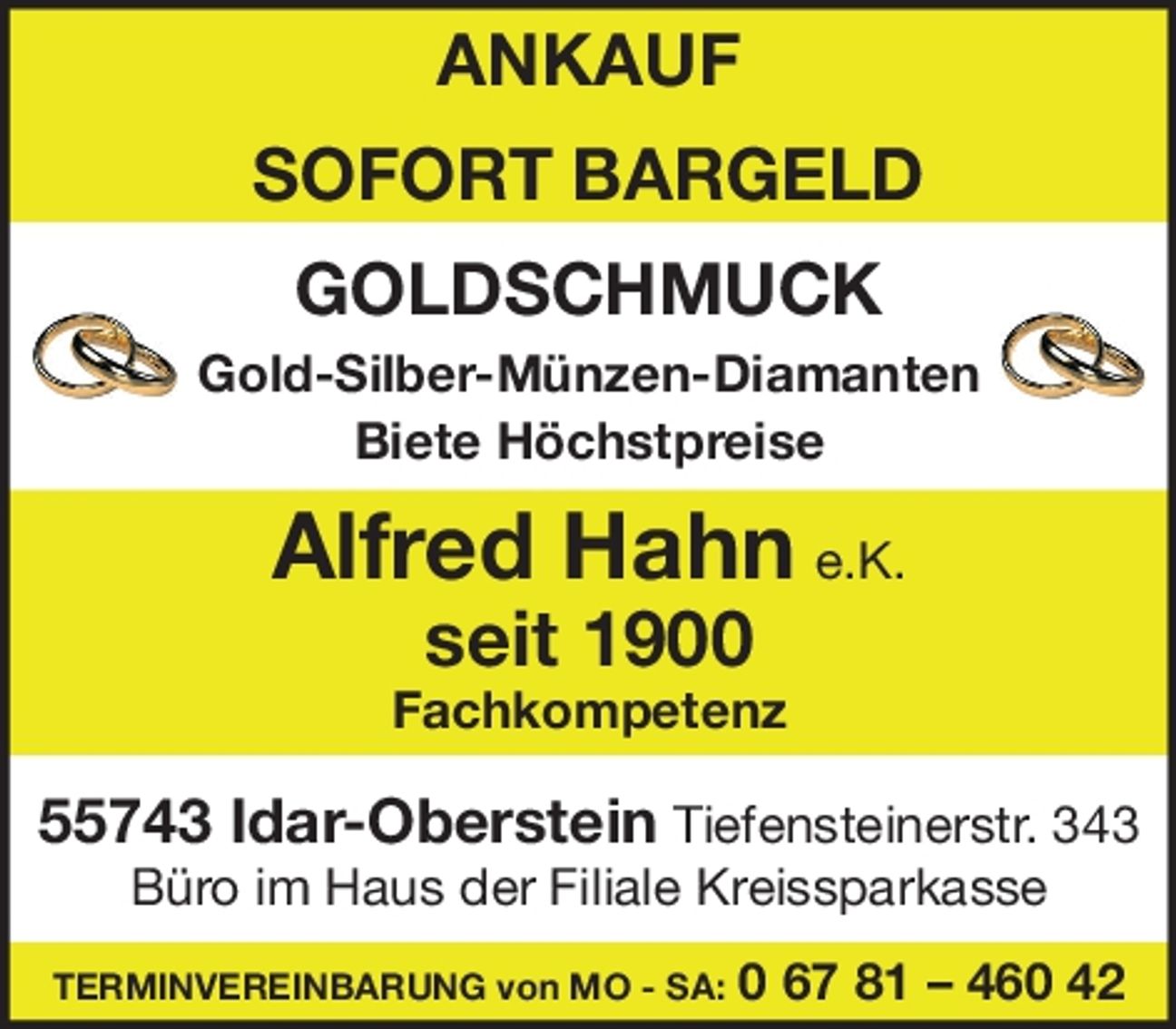 ANKAUF / SOFORT BARGELD