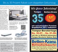 Geburtstag 35 J Tempur /44 JBetten Kranz