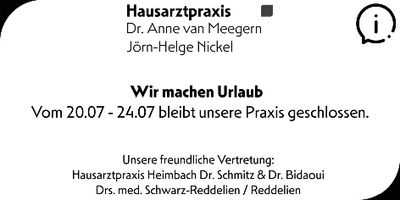 Urlaubsanzeige 