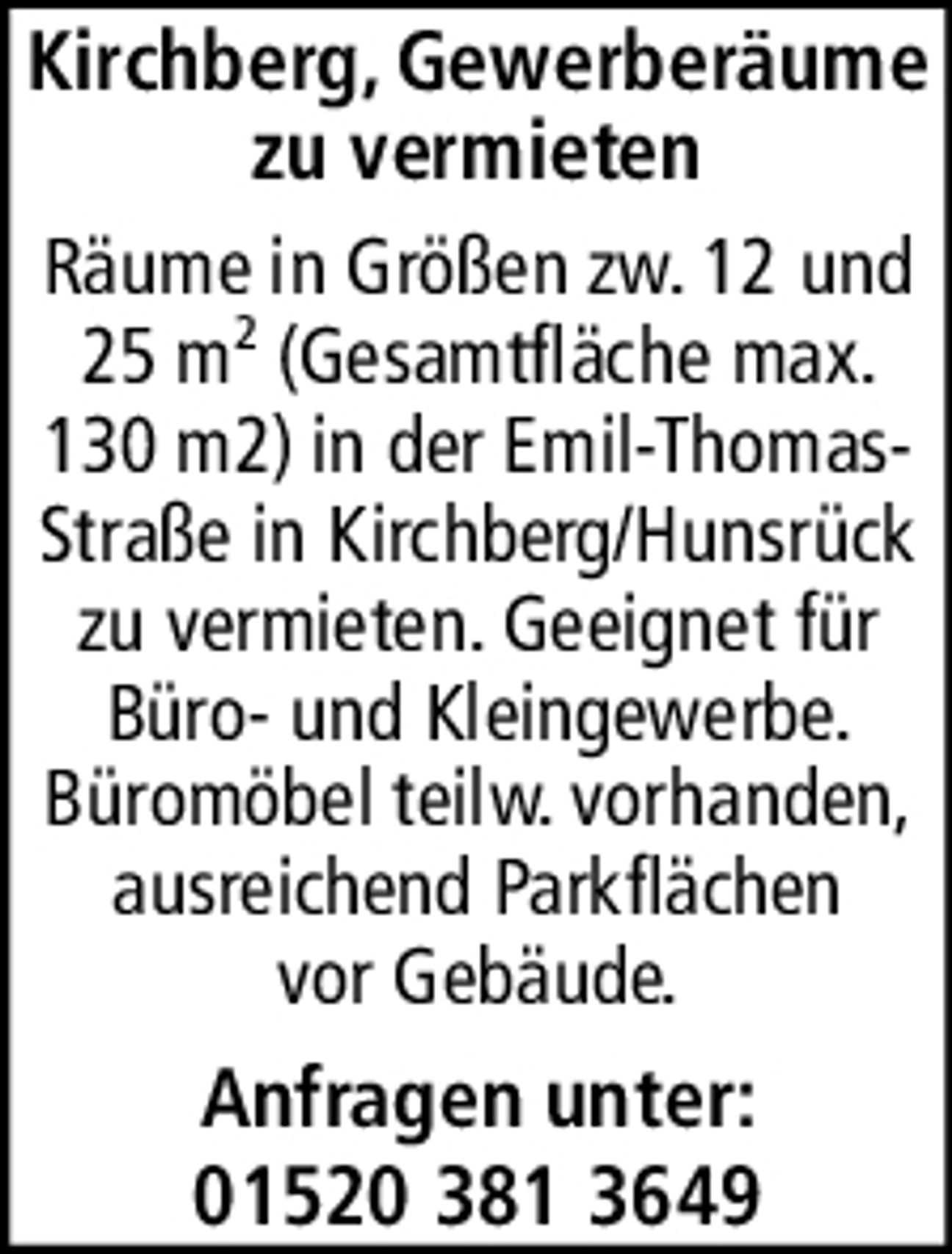 Kirchberg, Gewerberäume