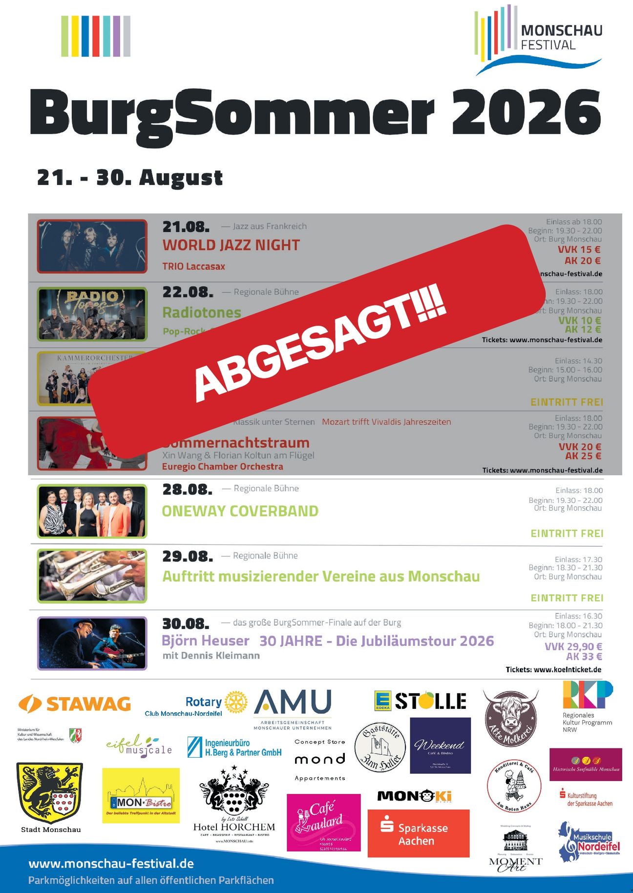 Burg Sommer 2026 Veranstaltungsseite 
