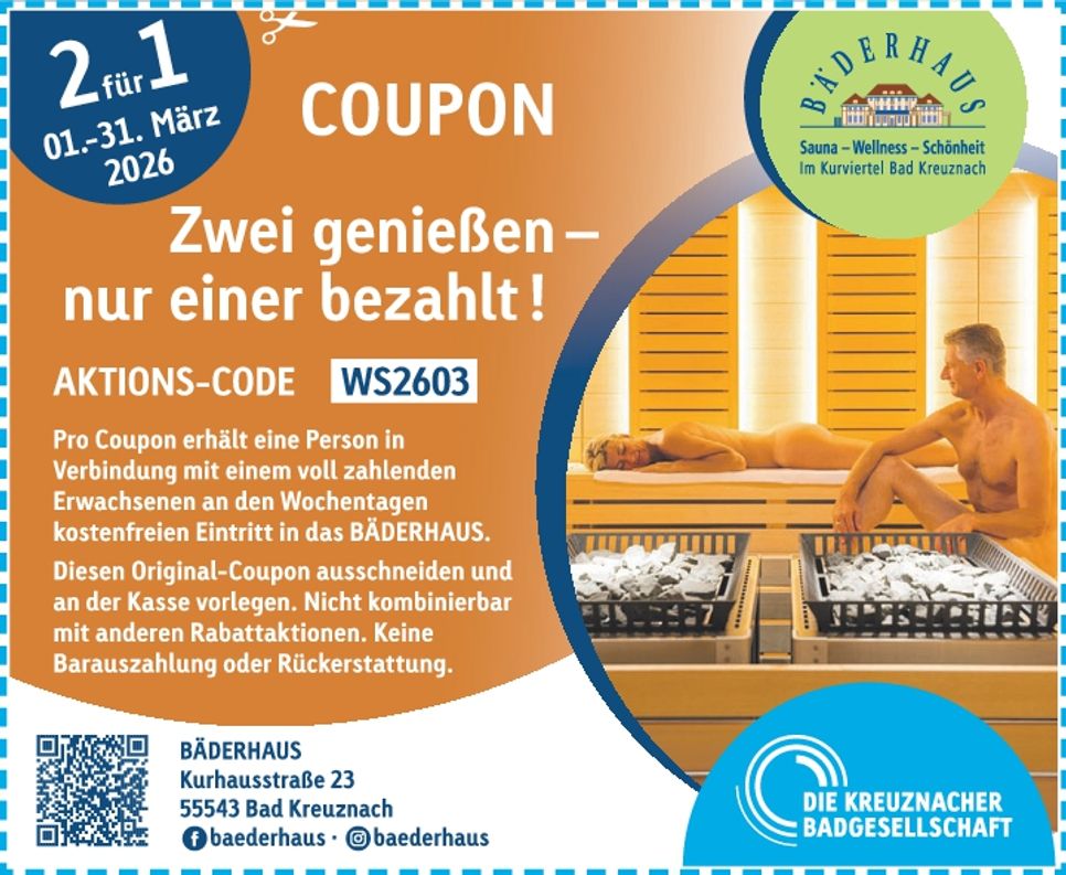 Coupon Anzeige Bäderhaus