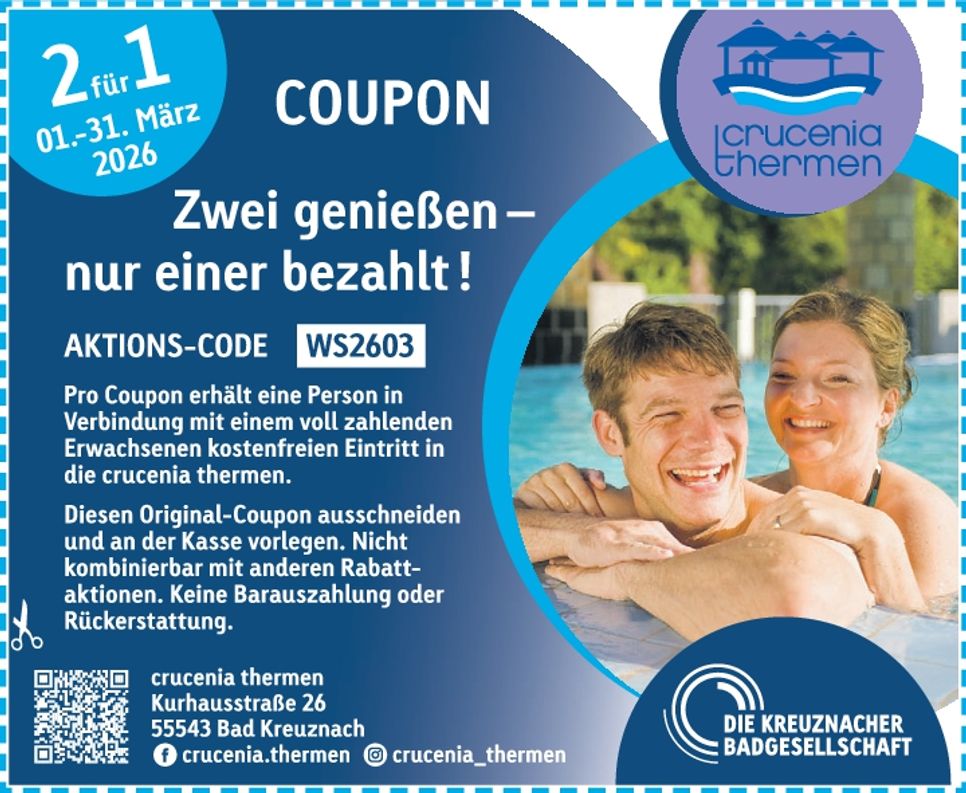 Coupon Anzeige Crucenia Thermen