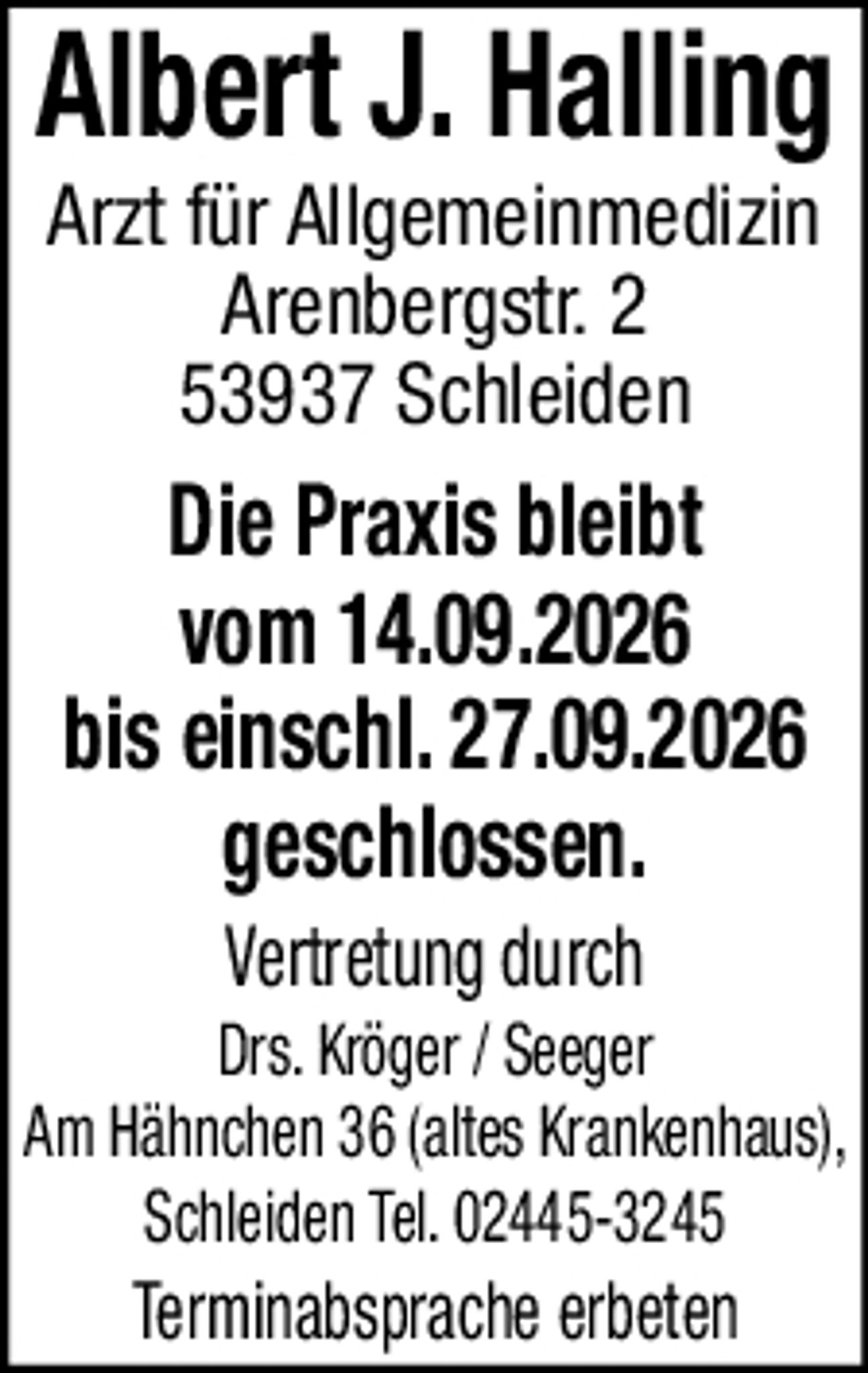 Praxis Urlaub