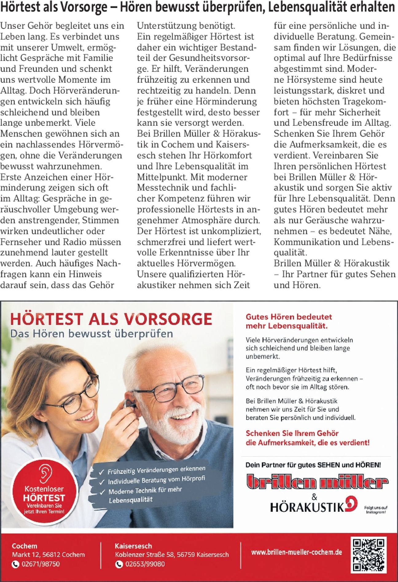 Hörtest als Vorsorge