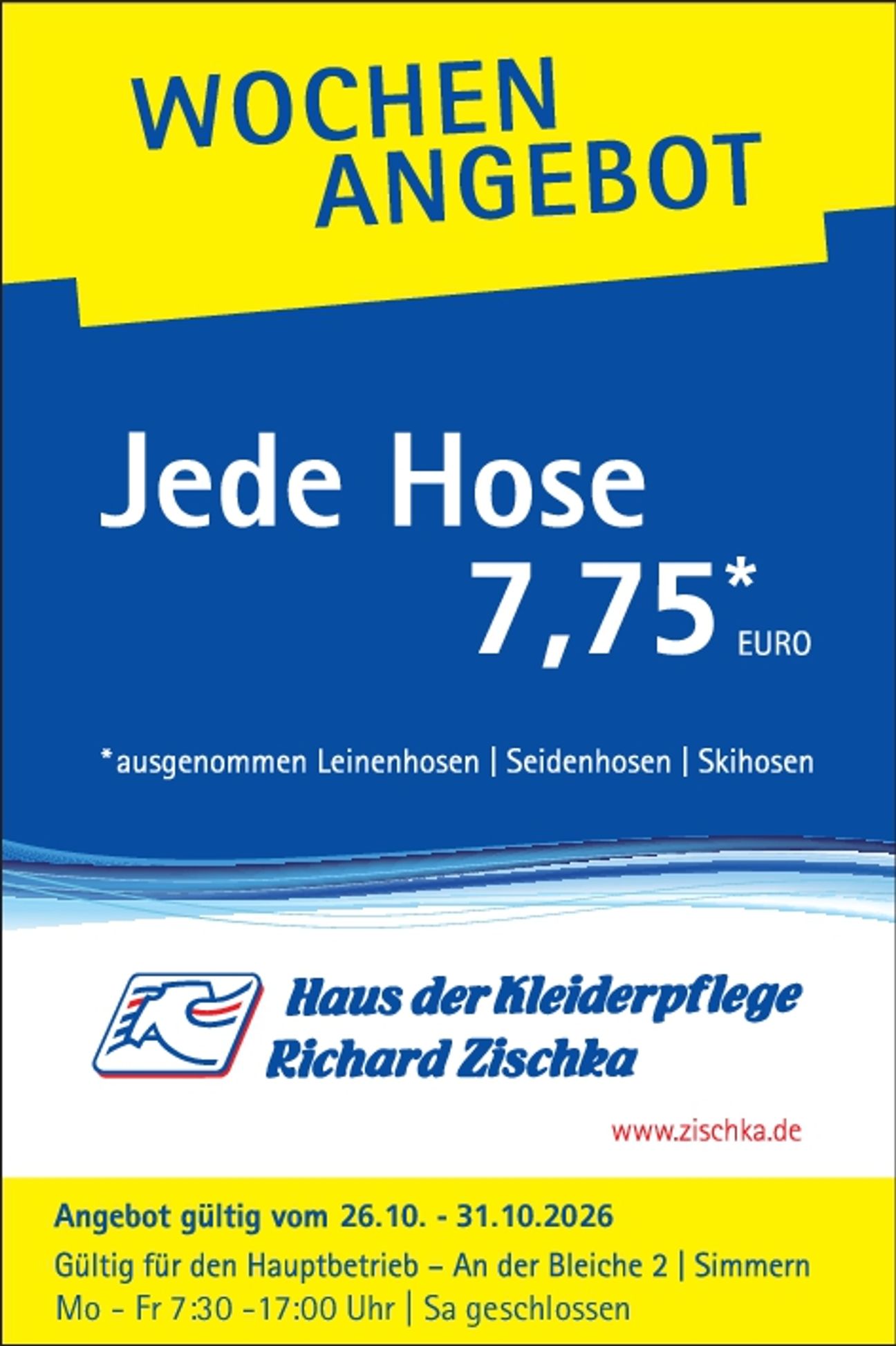 Hosenwoche 26.10. - 31.10. 2026