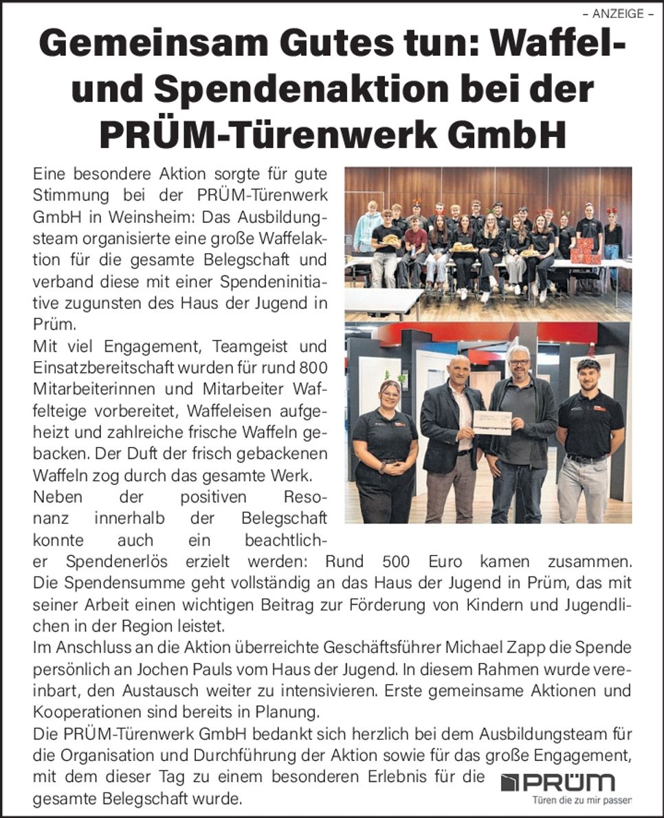 Gemeinsam gutes tun-Waffelverkauf 