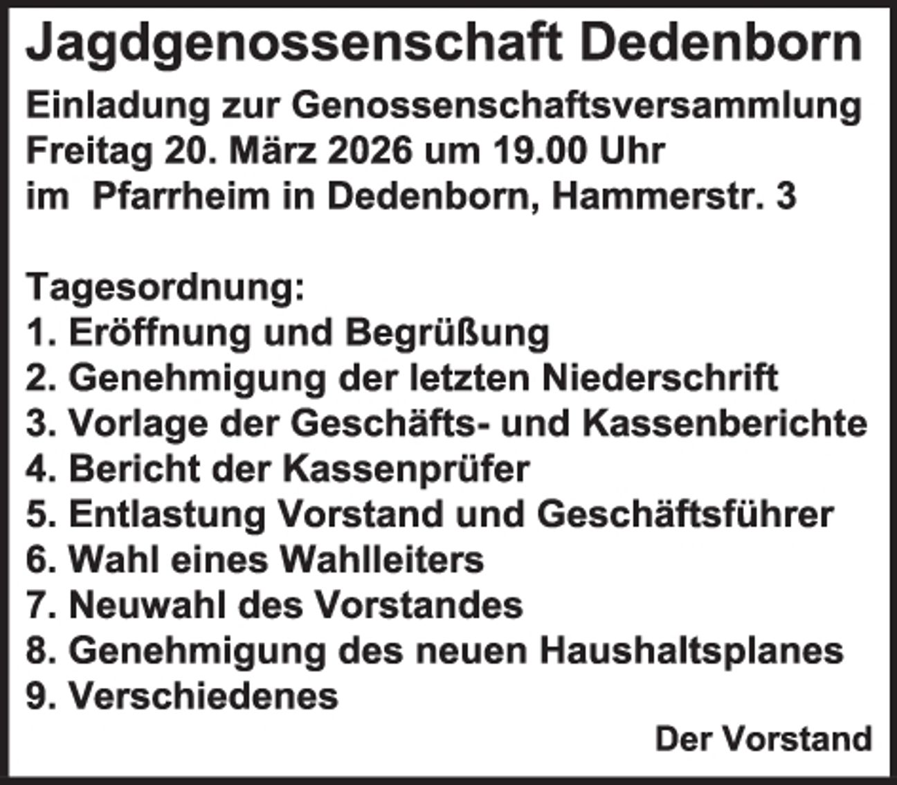 Genossenschaftsversammlung