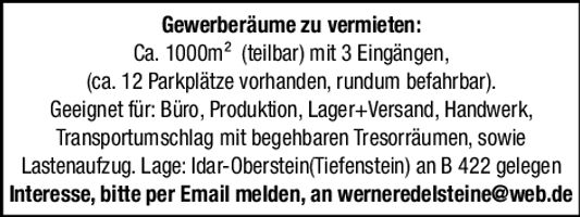 Gewerberäume zu vermieten