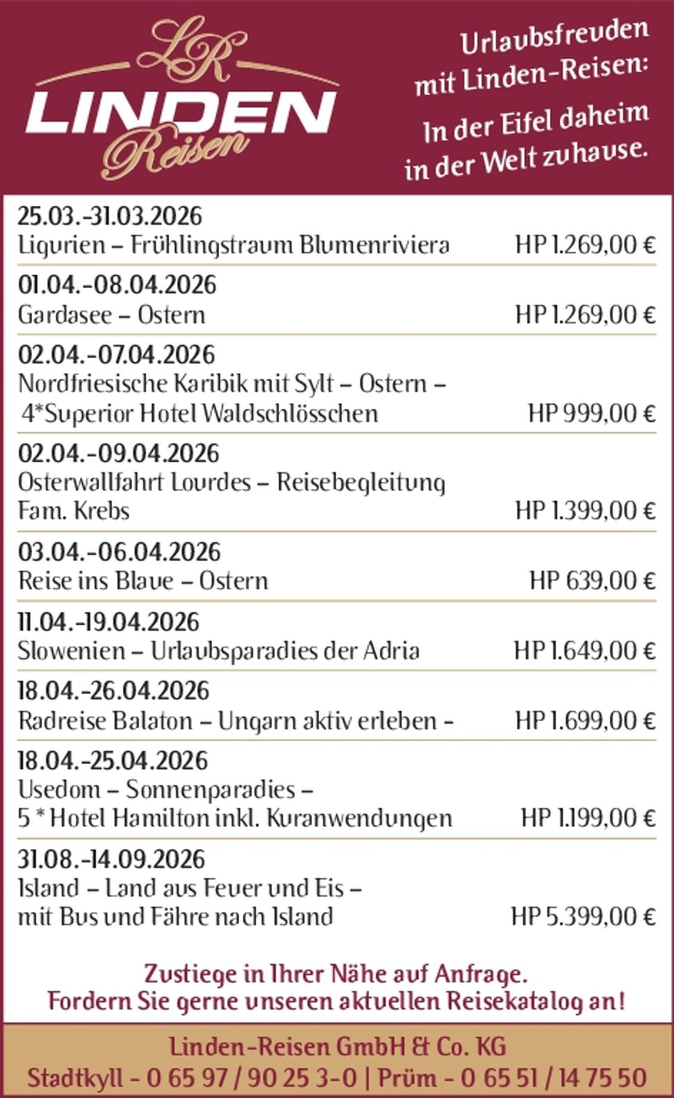 Reiseangebote - KW 7