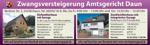 Zwangsversteigerungen Mai 2026