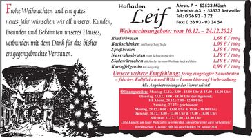 Weihnachtsgruss Hofladen Leif