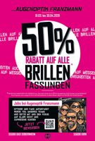 50% auf alle Brillenfassungen