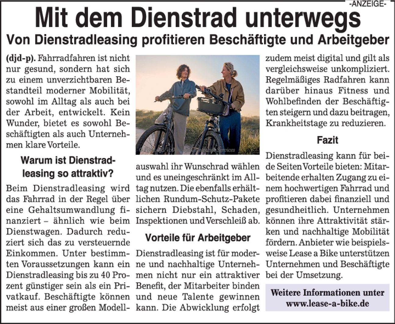 Mit dem Dienstrad unterwegs