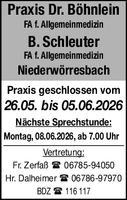 Praxis geschlossen